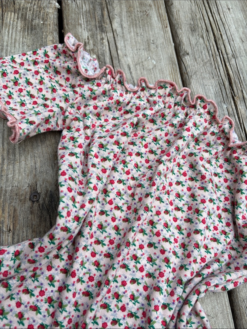 Floral Off-Shoulder Ruffle Top - Pink - Picture 2 of 4